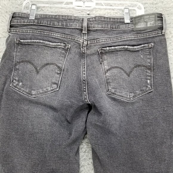 Levi's Jeans Womens 32 Black 711 Distressed Skinny Stretch Denim - Picture 10 of 14